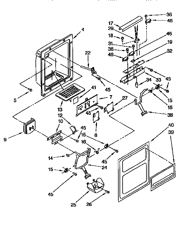 Kenmore 1069555923 dispenser front diagram