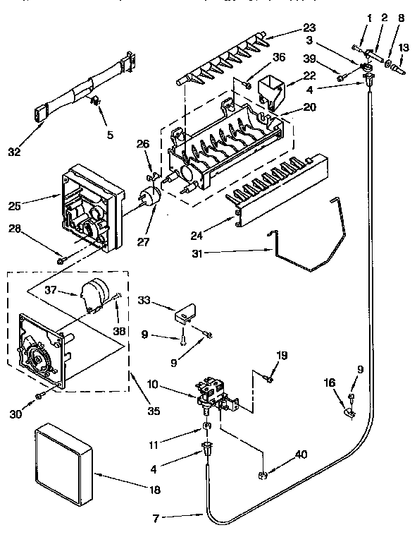 Kenmore 1069555923 icemaker diagram
