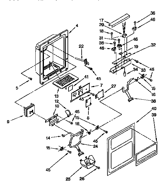 Kenmore 1069557953 dispenser front diagram
