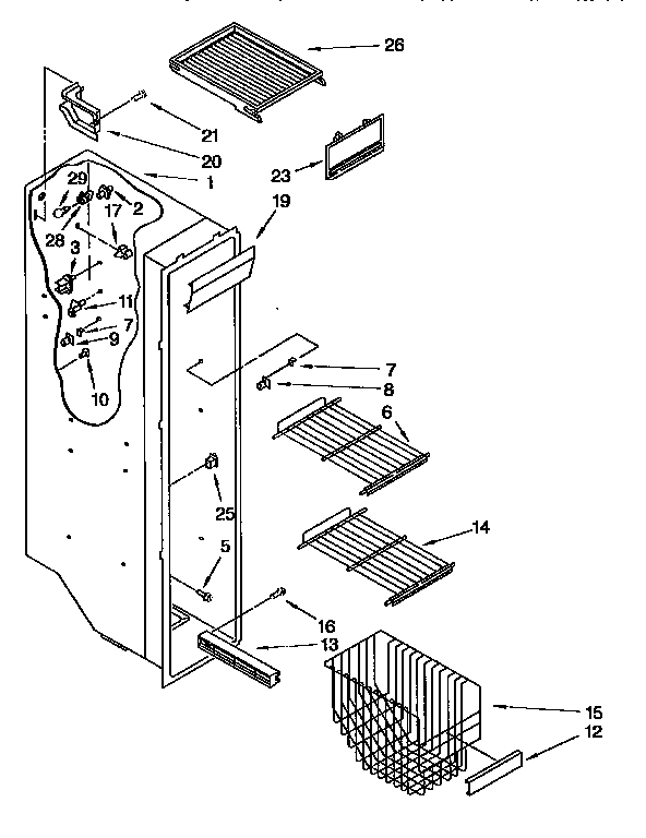Kenmore 1069555414 freezer diagram