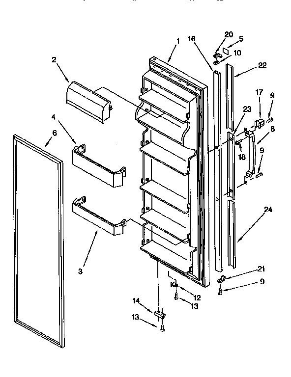 Kenmore 1069555414 refrigerator door diagram