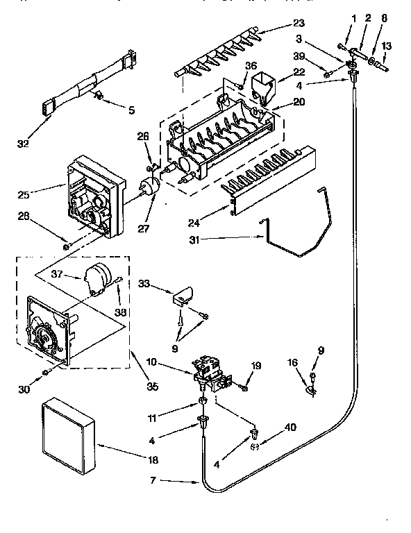 Kenmore 1069555414 icemaker diagram