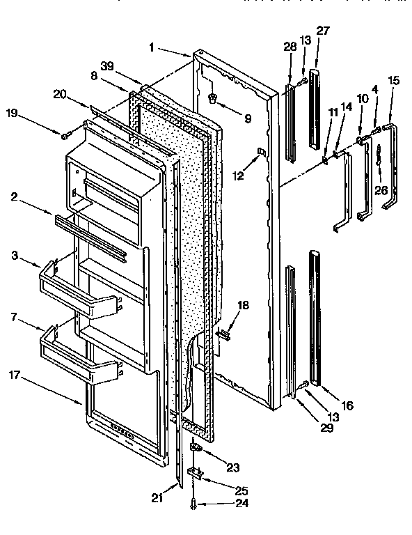 Kenmore 1069550281 refrigerator door diagram