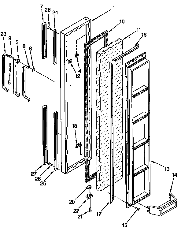 Kenmore 1069550281 freezer door diagram