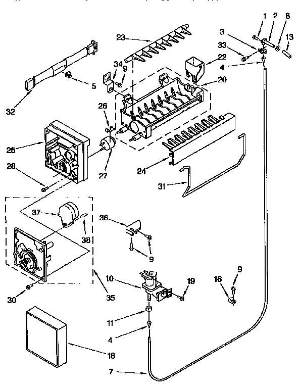 Kenmore 1069550281 icemaker diagram