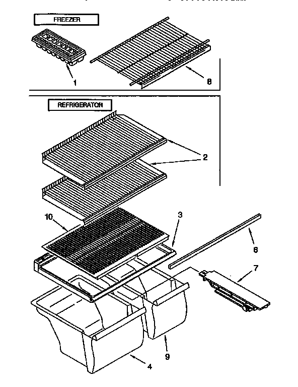 Kenmore 1069658114 shelf diagram