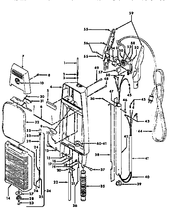 Hoover F5047 handle and tank diagram