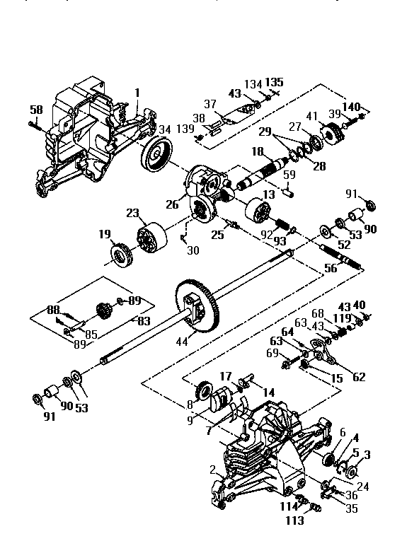Western Auto AYP9159A69 hydro gear transaxle div71/917 diagram