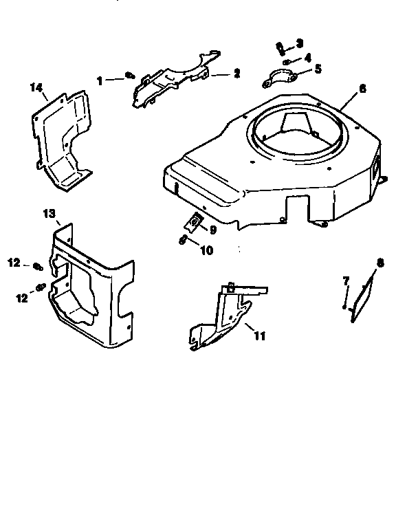 Craftsman 917256541 blower housing&baffles div71/501 diagram