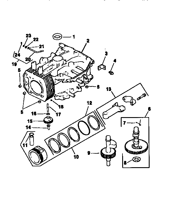 Craftsman 917256541 crankcase (div.71/501) diagram
