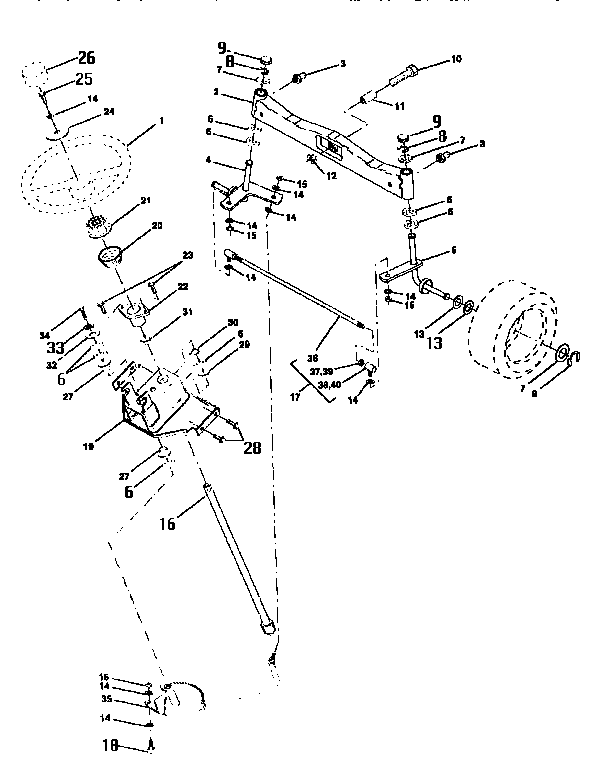 Craftsman 917250540 steering assembly diagram