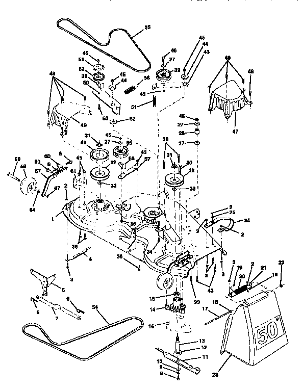 Craftsman 917250540 mower deck diagram