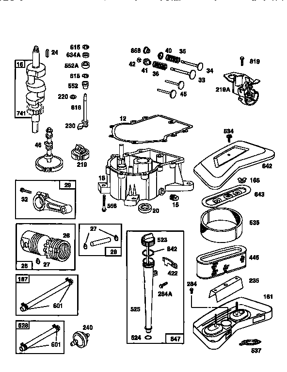 Craftsman 917256370 engine 42a707-1624-01 (71/500) diagram