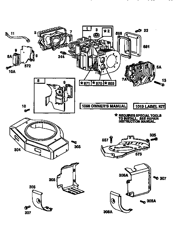 Craftsman 917256370 engine 42a707-1624-01 (71/500) diagram