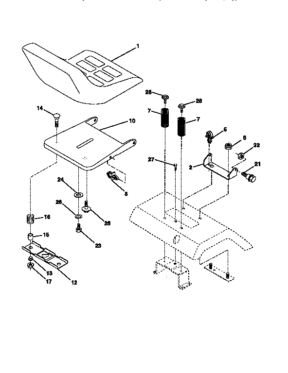 Craftsman 917256560 seat assembly diagram