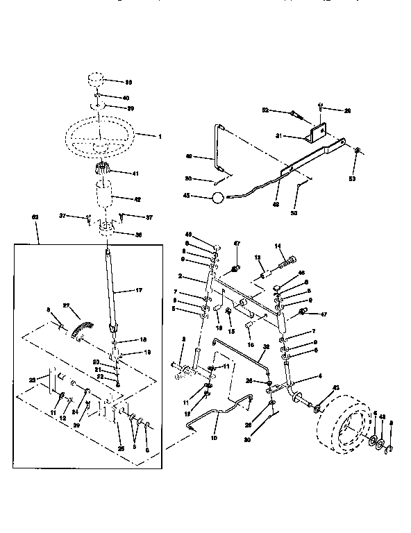 Craftsman 917256580 steering assembly diagram