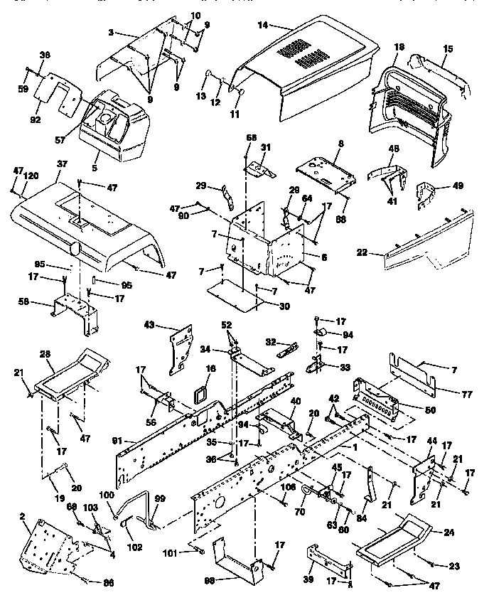 Craftsman 917251520 chassis and encloures diagram