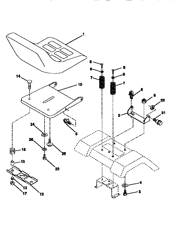 Craftsman 917256541 seat assembly diagram