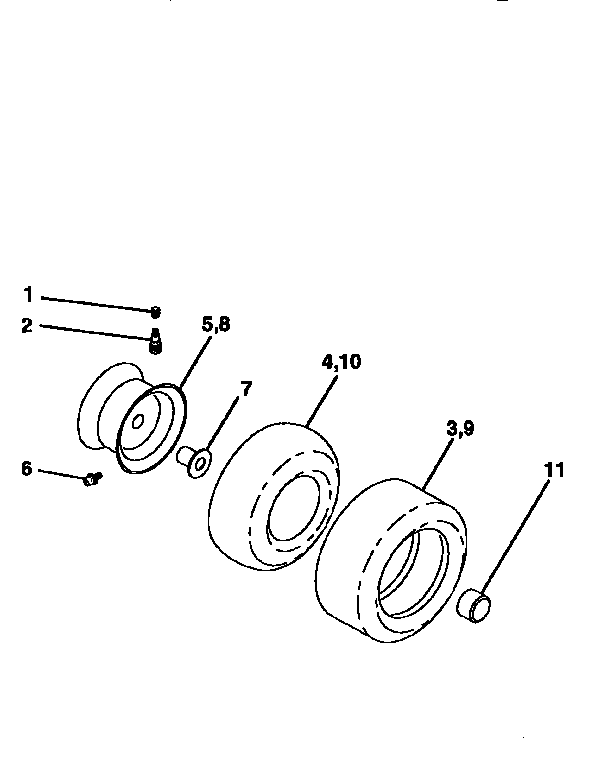 Craftsman 917256541 wheels and tires diagram