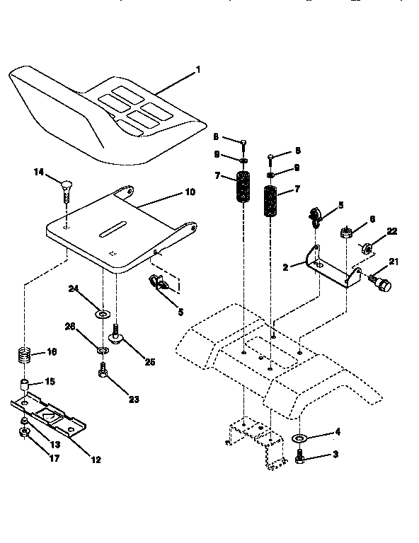 Craftsman 917252503 seat assembly diagram