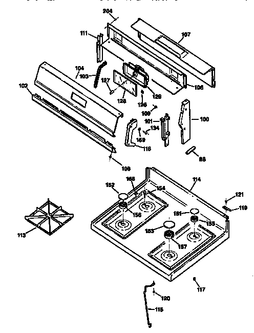 GE JGBS22GEV2AD control panel and cooktop diagram