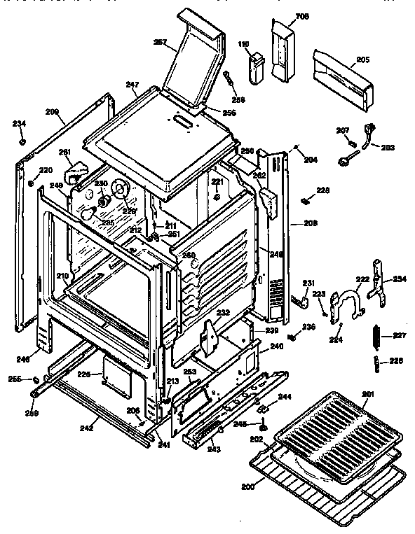 GE JGBS22GEV2AD main body diagram