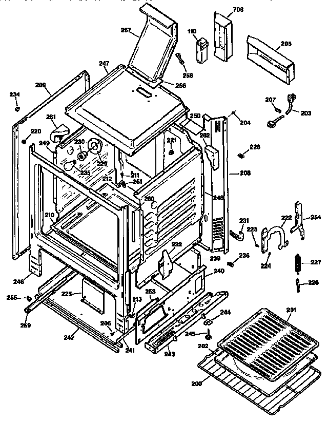 GE JGBS22GEV2WH main body diagram