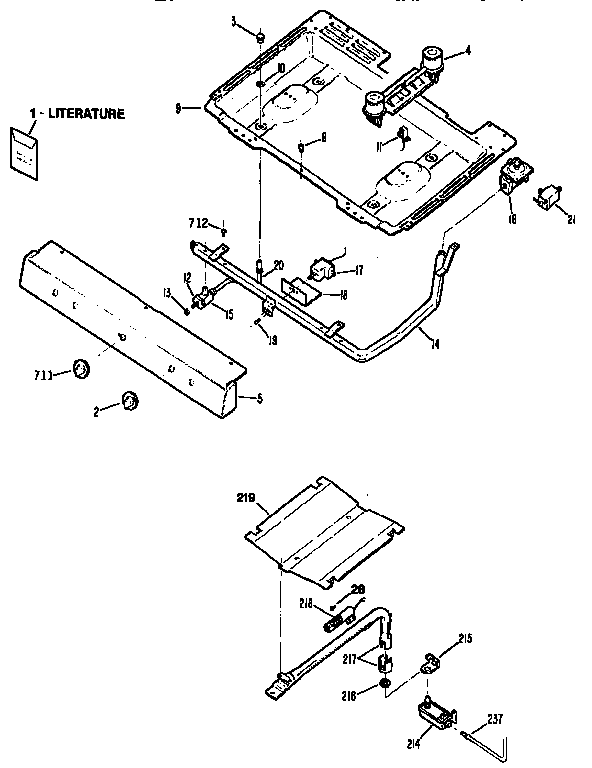 Kenmore 3626125191 burner section diagram