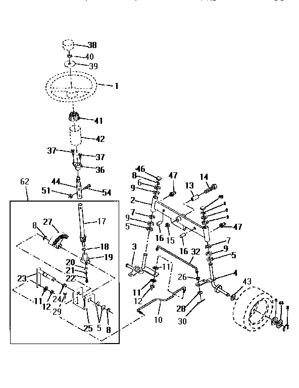 Craftsman 917256570 steering assembly diagram