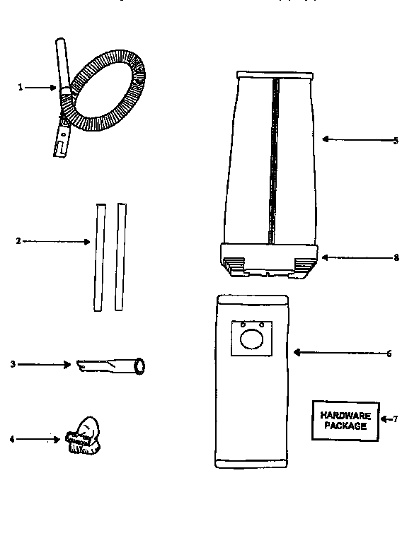 Eureka 9410ET attachment parts diagram