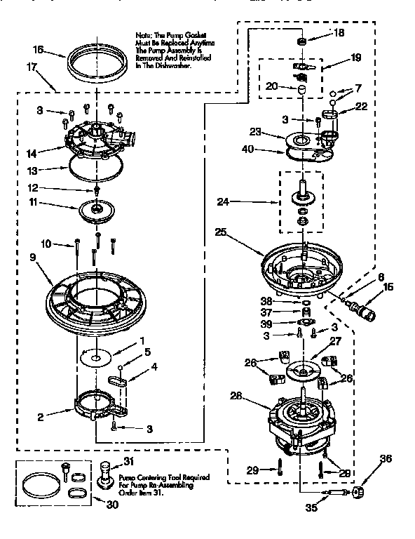 Kenmore 66517625690 pump and motor diagram
