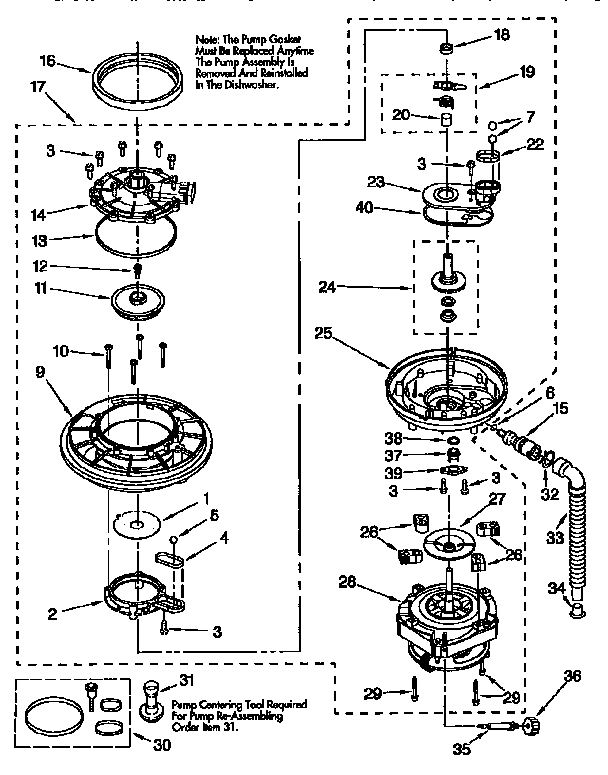 Kenmore 66515921690 pump and motor diagram