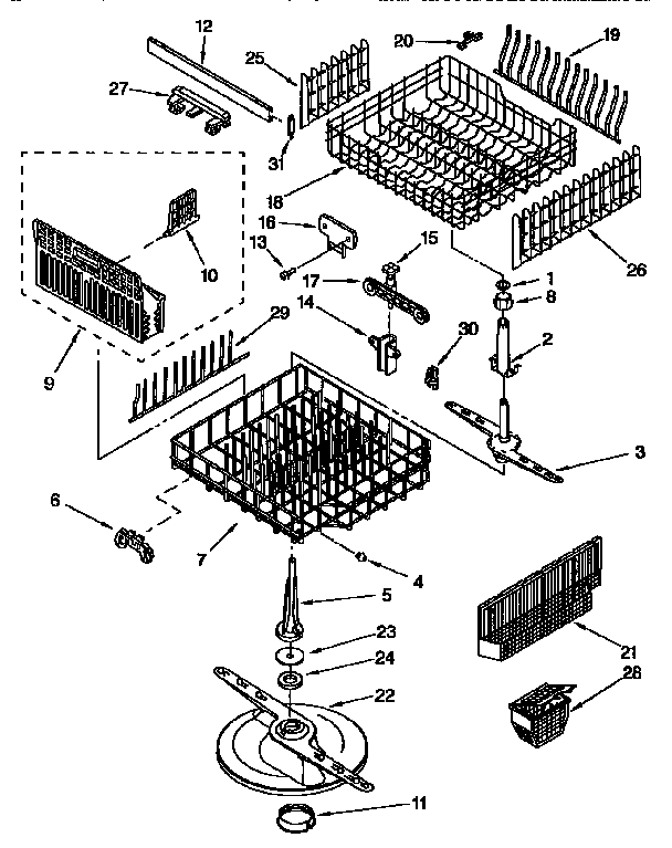 Kenmore 66515921690 dishrack diagram