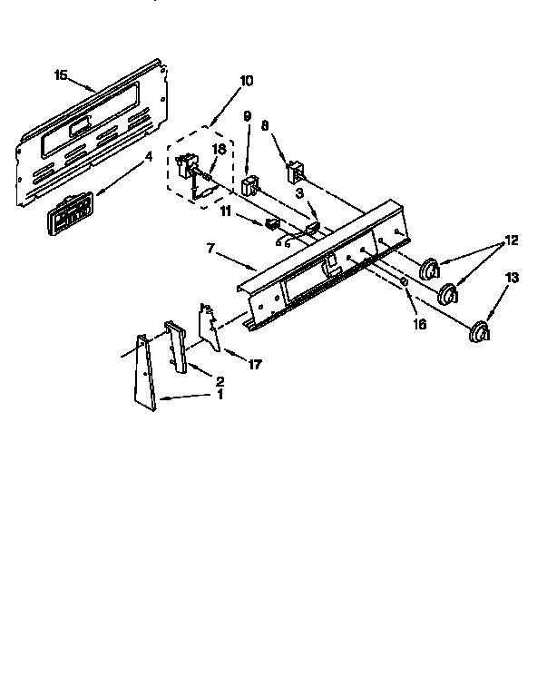 Whirlpool RF330PXDN0 control panel diagram