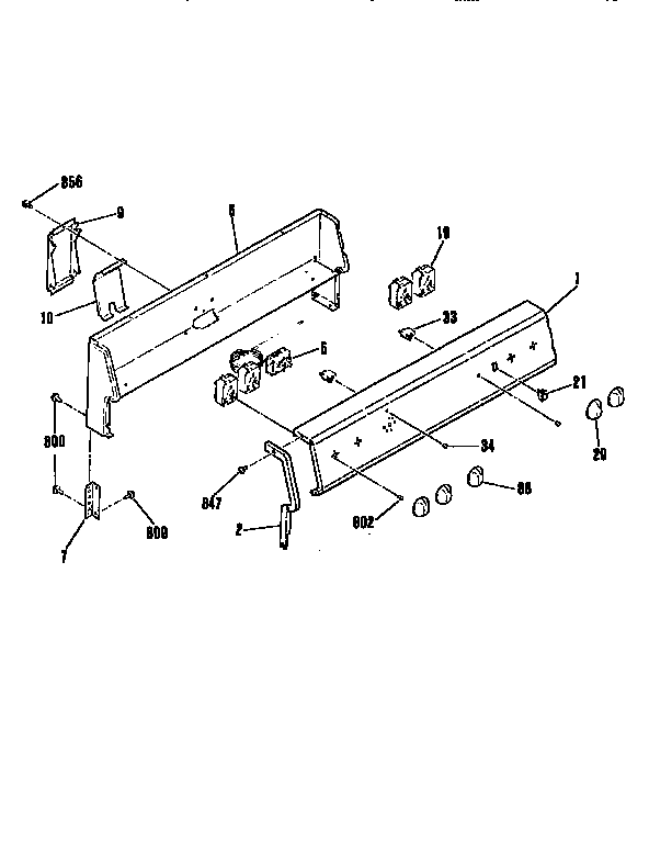 Kenmore 91191165690 backguard section diagram