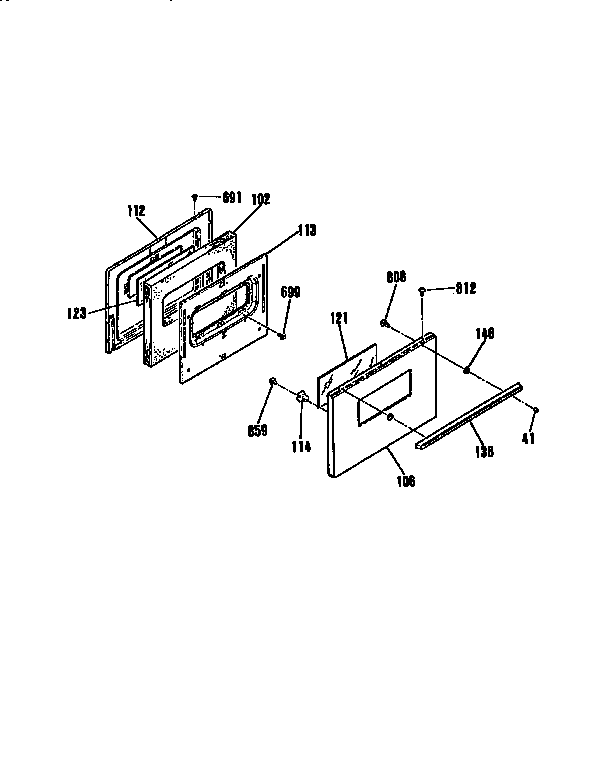 Kenmore 91191165690 door section diagram