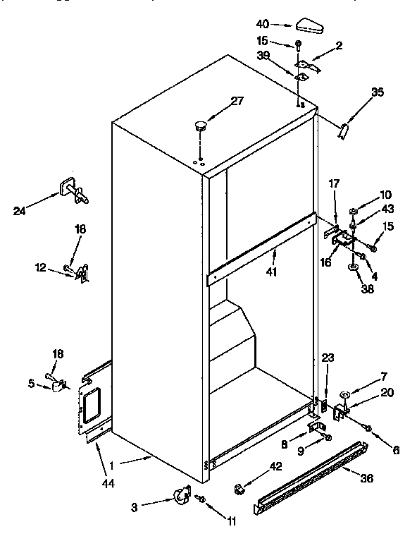 KitchenAid KTRS21MDAL03 cabinet diagram