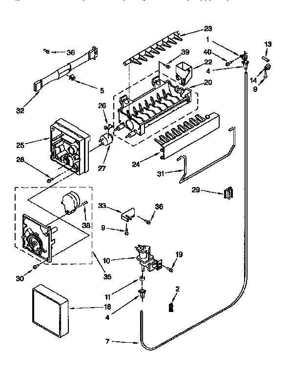 KitchenAid KTRS21MDAL03 icemaker diagram