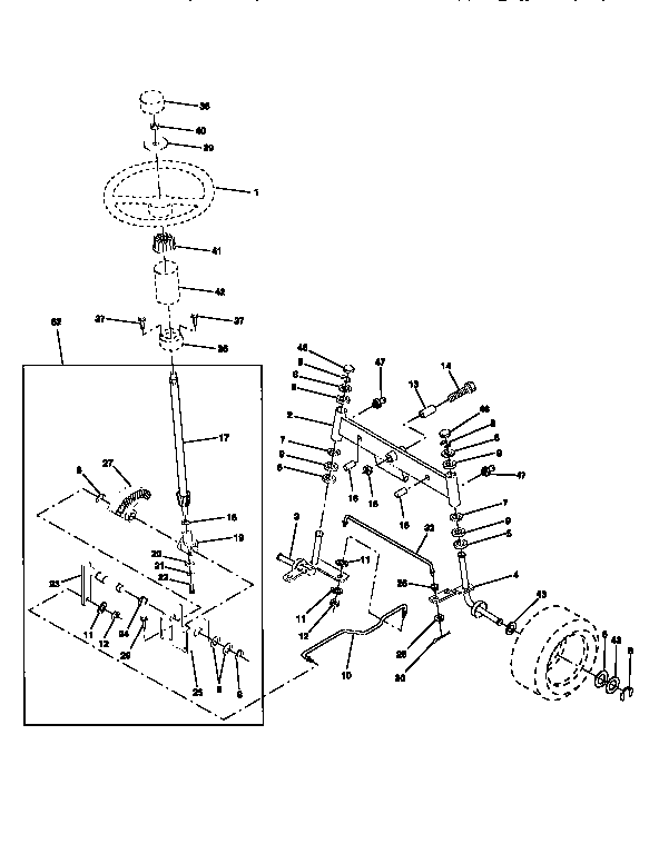 Craftsman 917256600 steering assembly diagram