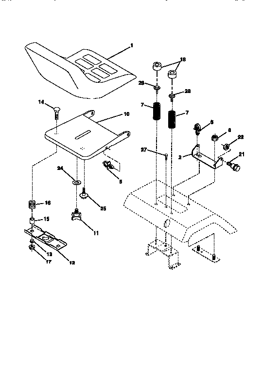 Craftsman 917256600 seat assembly diagram