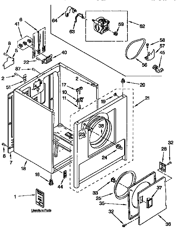 Kenmore 11096530110 cabinet diagram