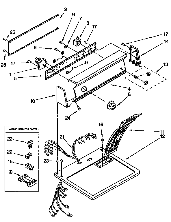Kenmore 11096530110 top and console diagram