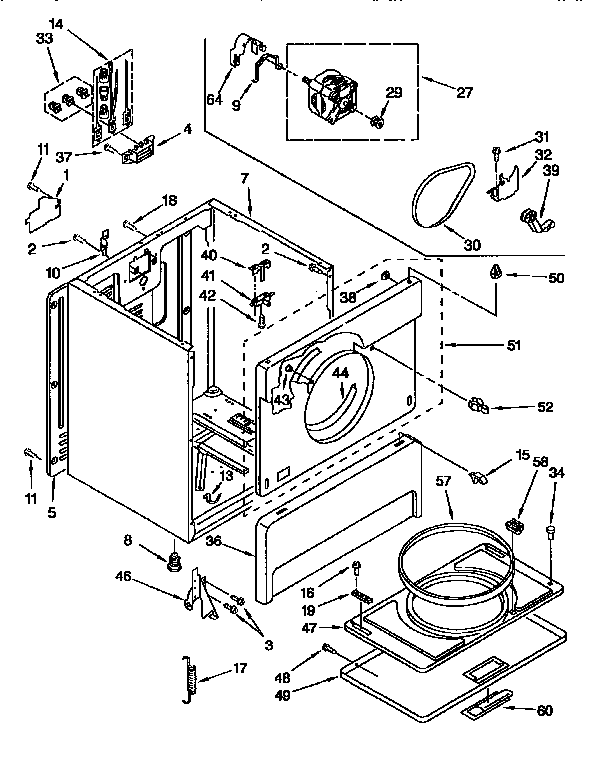 Kenmore 11096566410 cabinet diagram