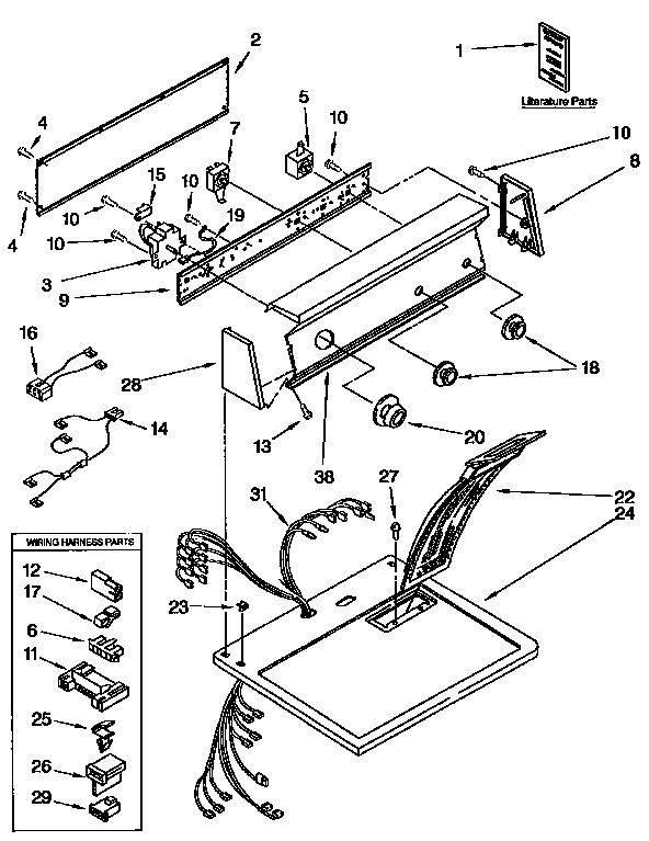 Kenmore 11097566210 top and console diagram