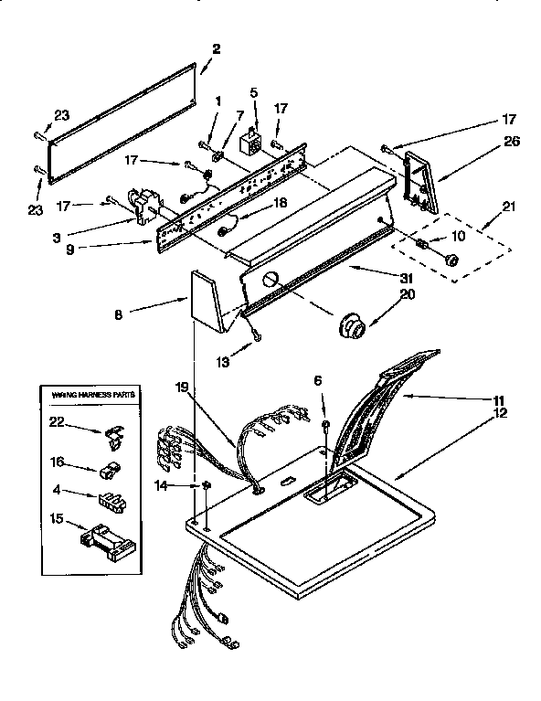 Kenmore 11096529130 top and console diagram