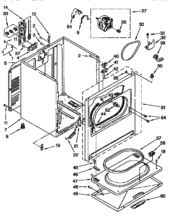 Kenmore 11096577230 cabinet diagram