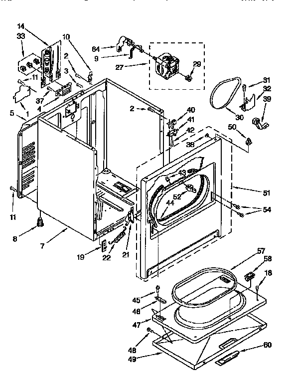 Kenmore 11096573230 cabinet diagram
