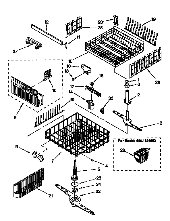Kenmore 6651684993 dishrack diagram