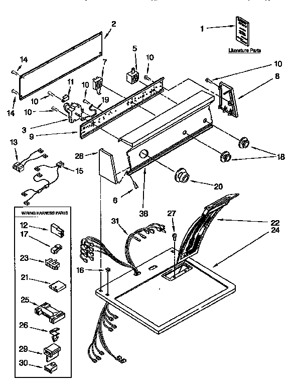 Kenmore 11097374210 top and console diagram