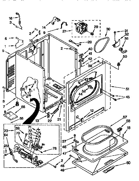 Kenmore 11097374210 cabinet diagram